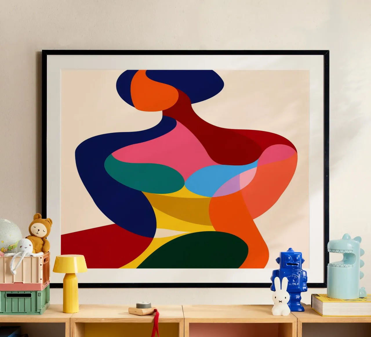 Donna astratta di Matisse-Picasso poster con telaio in alluminio da Autofocus