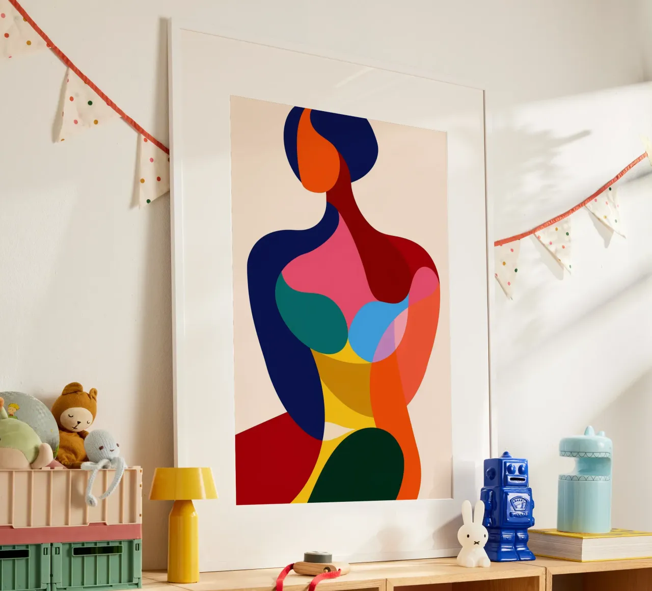 Donna astratta di Matisse-Picasso poster con telaio in alluminio da Autofocus