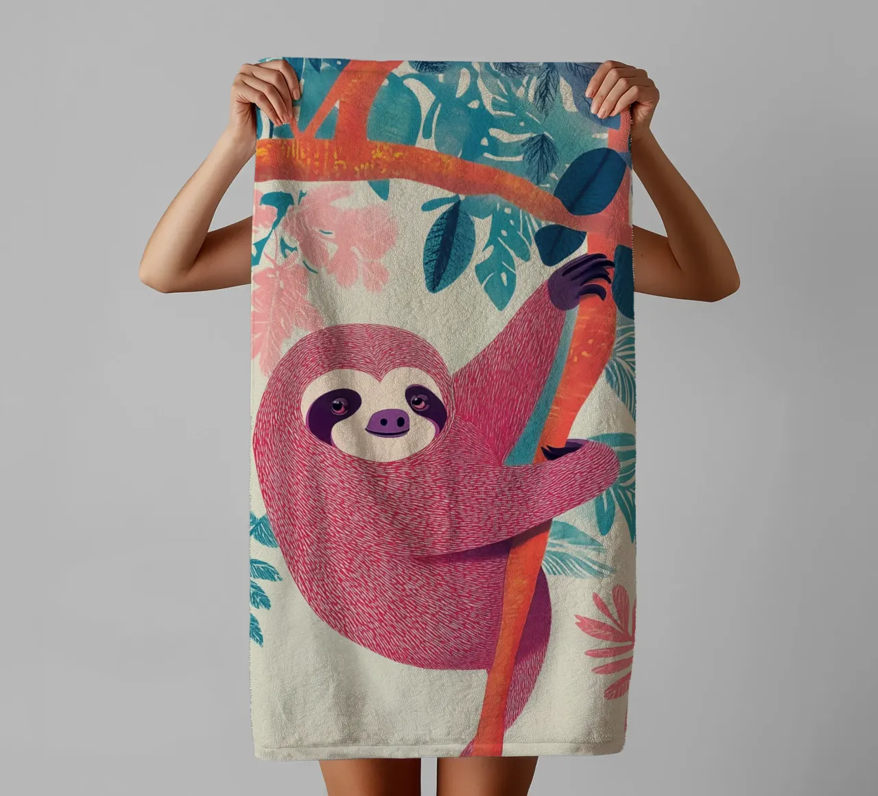 The sloth is hanging out today towel by Autofocus