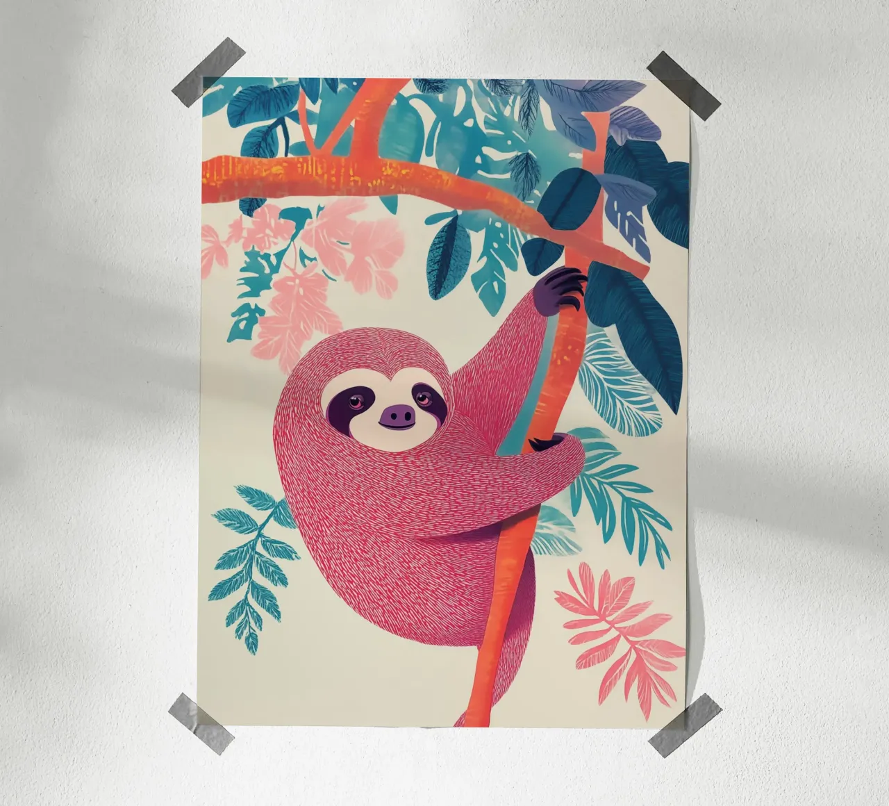 Oggi il bradipo se ne va in giro per la serenità tropicale poster da Autofocus