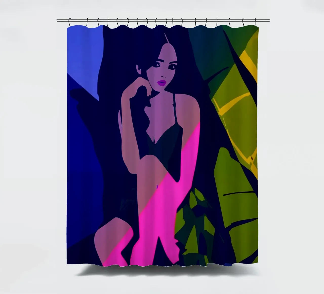 Beach Queen for a Day | Neon-Noir Femme Fatale tenda da doccia da Autofocus