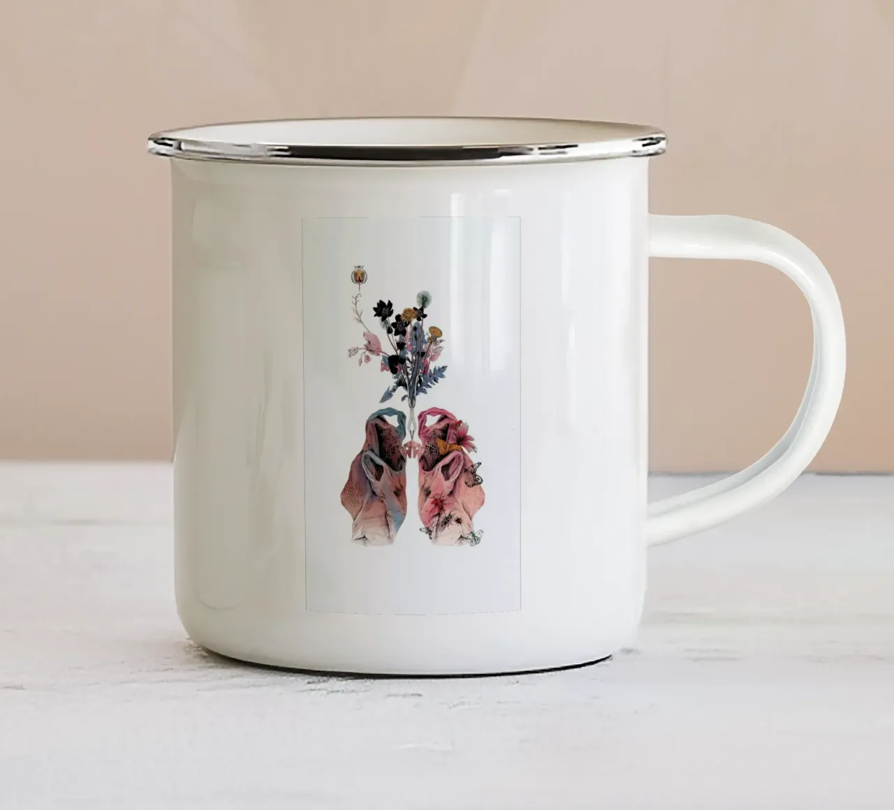 Lungs tazza in smalto da La Scarlatte