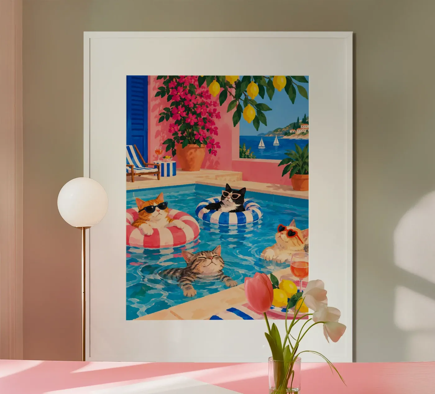 pool cats poster van fineartko