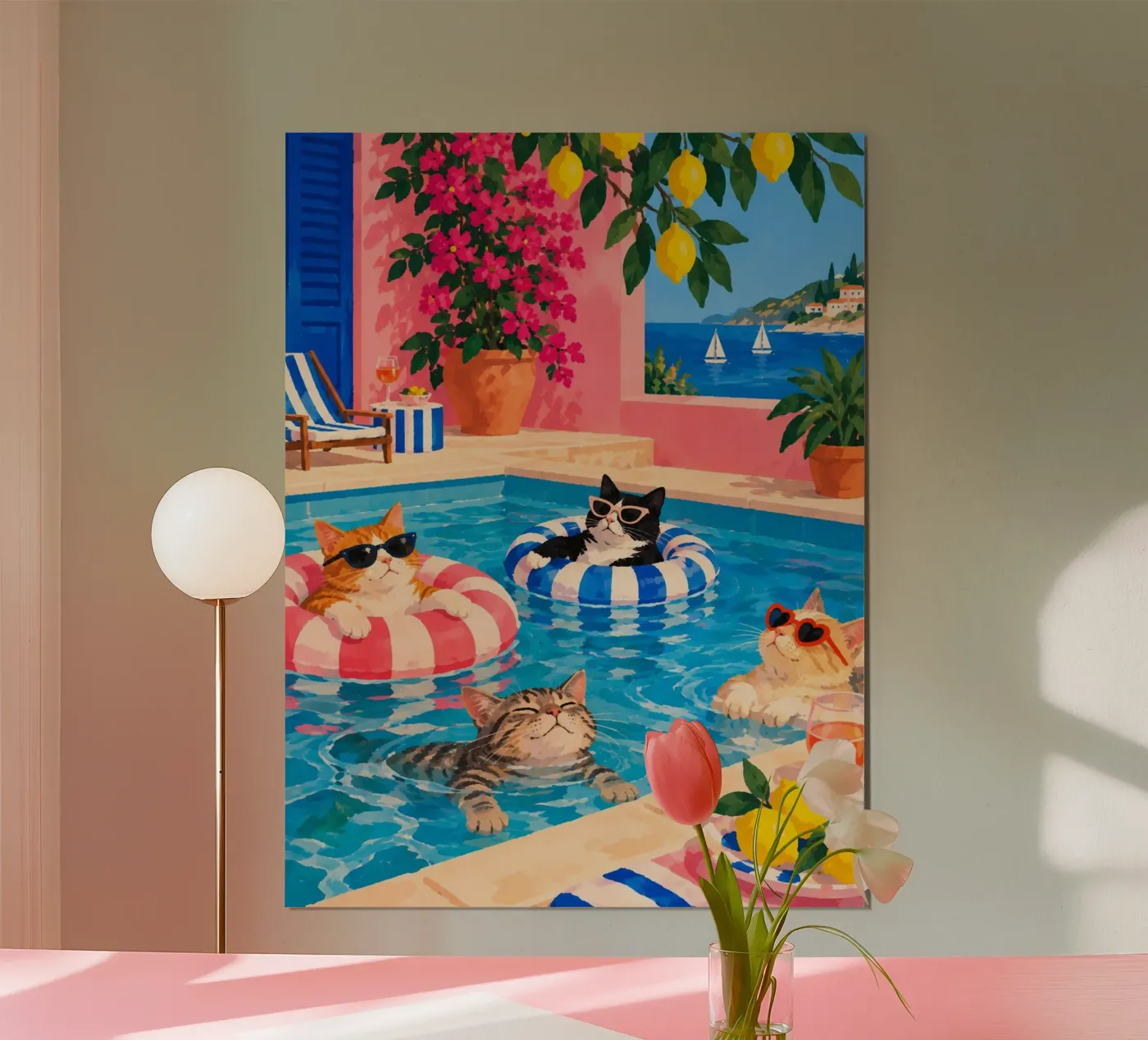pool cats poster van fineartko