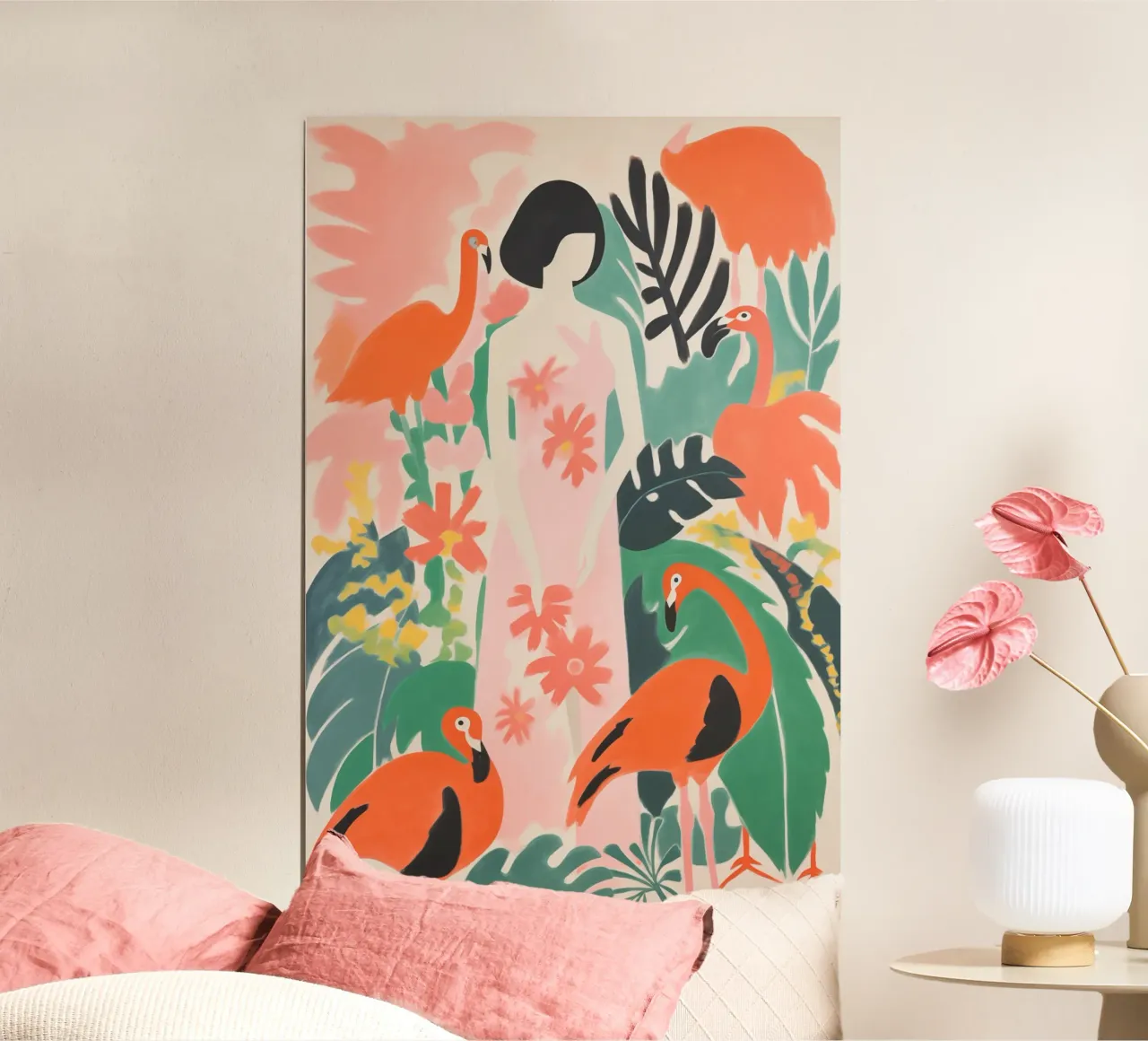 Matisse's vrouw in de flamingotuin poster van Autofocus
