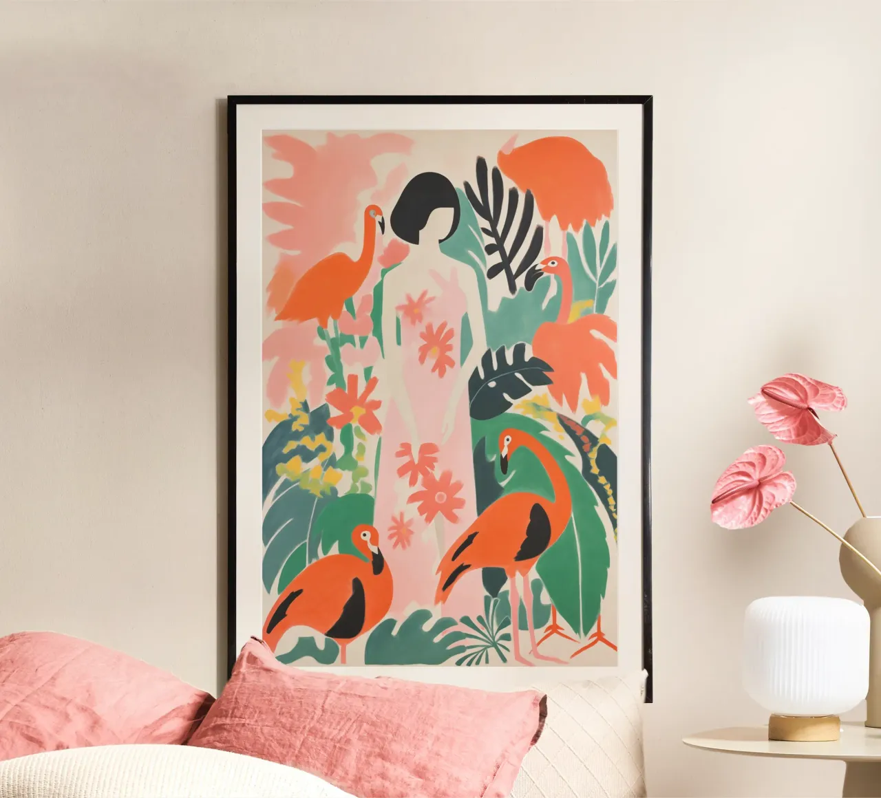 Matisse's vrouw in de flamingotuin poster van Autofocus