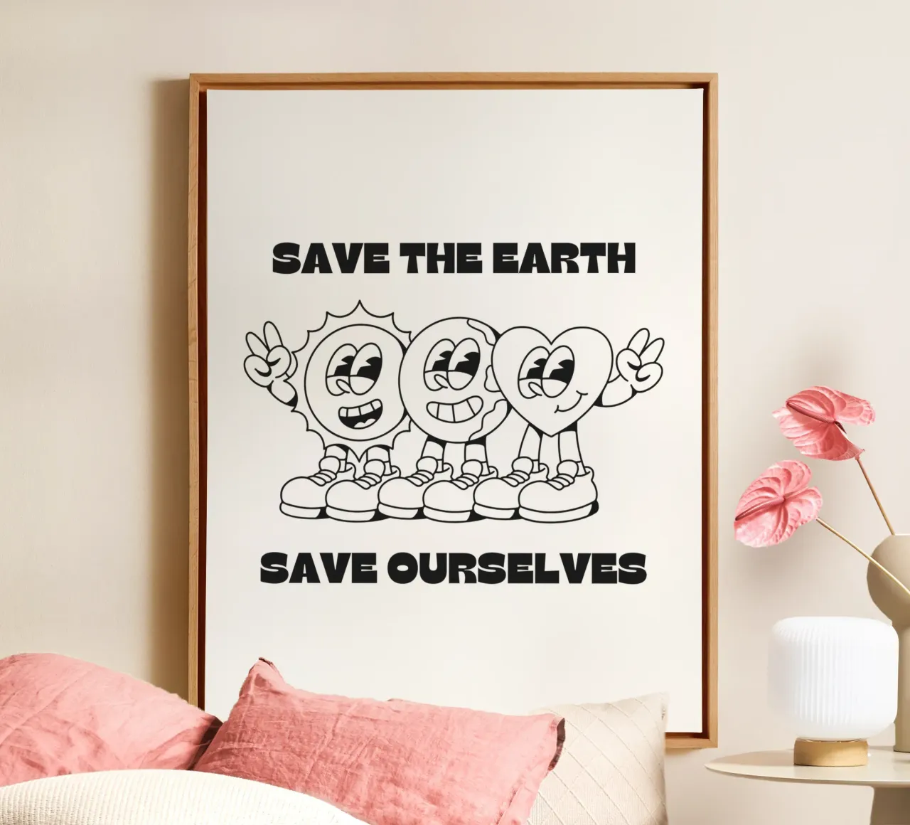 SAVE THE EARTH tela con Cornice a cassetta da Einfach Uebel