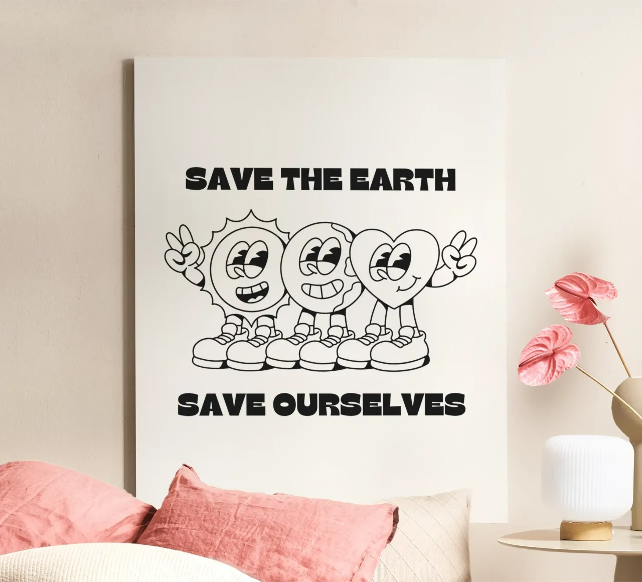 SAVE THE EARTH tela con Cornice a cassetta da Einfach Uebel