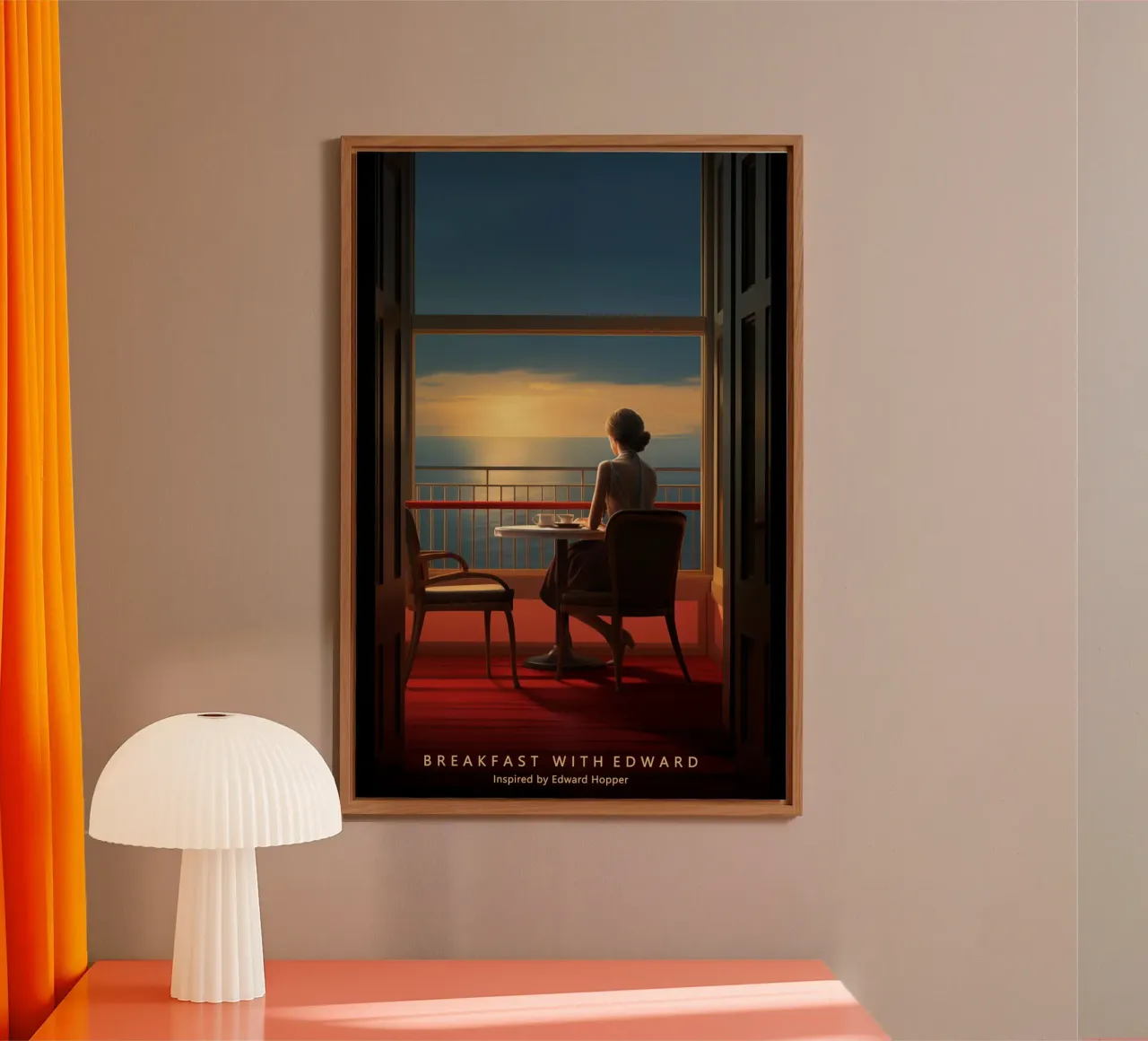 Colazione con Edward | Ispirato a Edward Hopper alluminio dibond da Autofocus