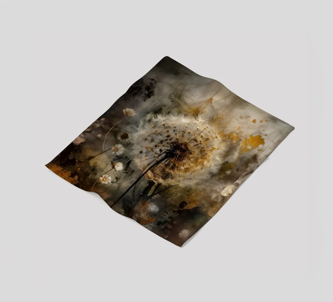 Luminous Dandelion fleece blanket by Modern Muse
