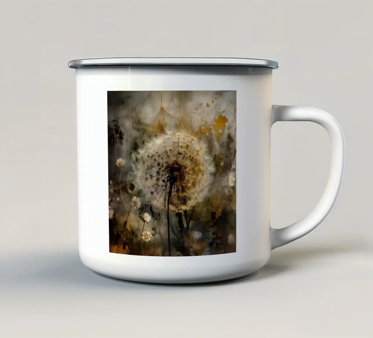 Dente di leone luminoso tazza in smalto da Modern Muse