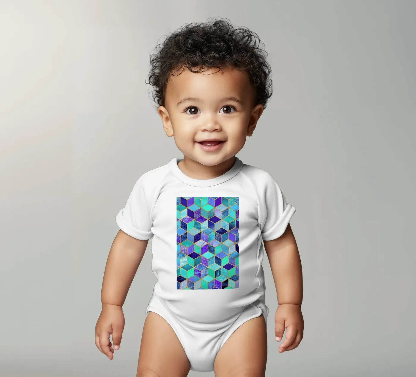 Blue Cubes body bébé de Elisabeth Fredriksson