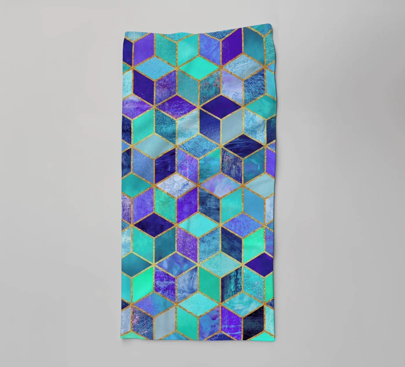 Blue Cubes badhanddoek van Elisabeth Fredriksson