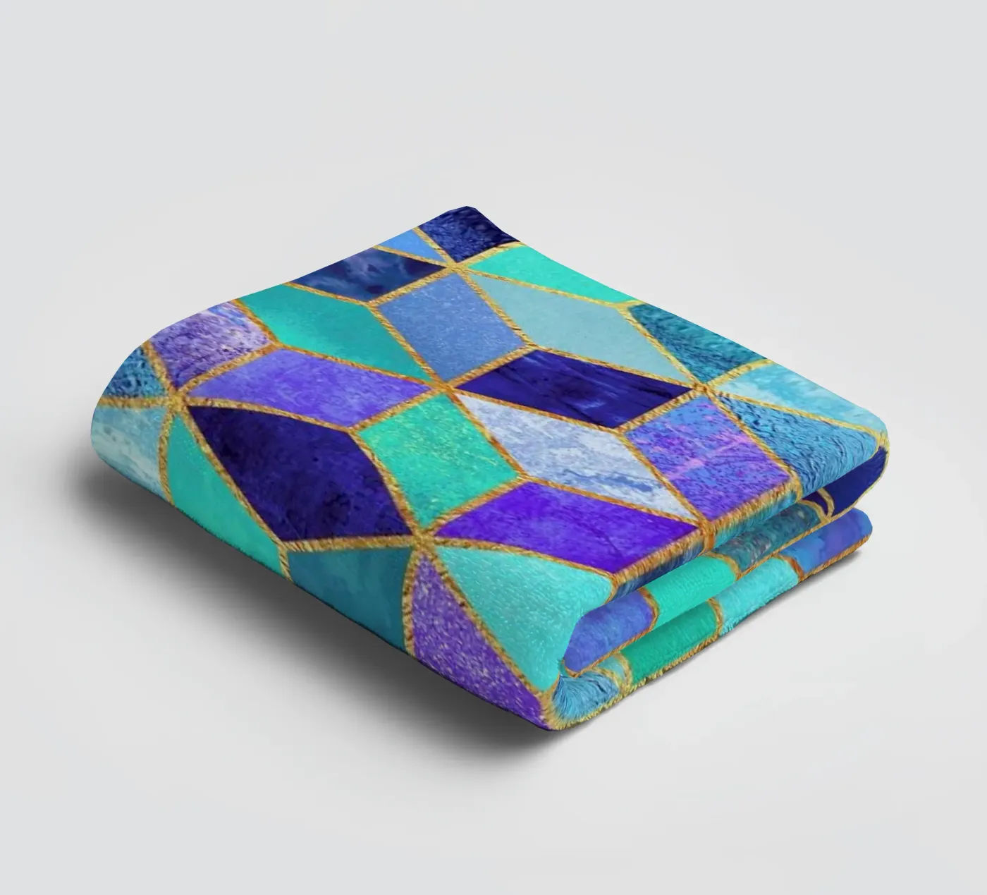 Blue Cubes badhanddoek van Elisabeth Fredriksson