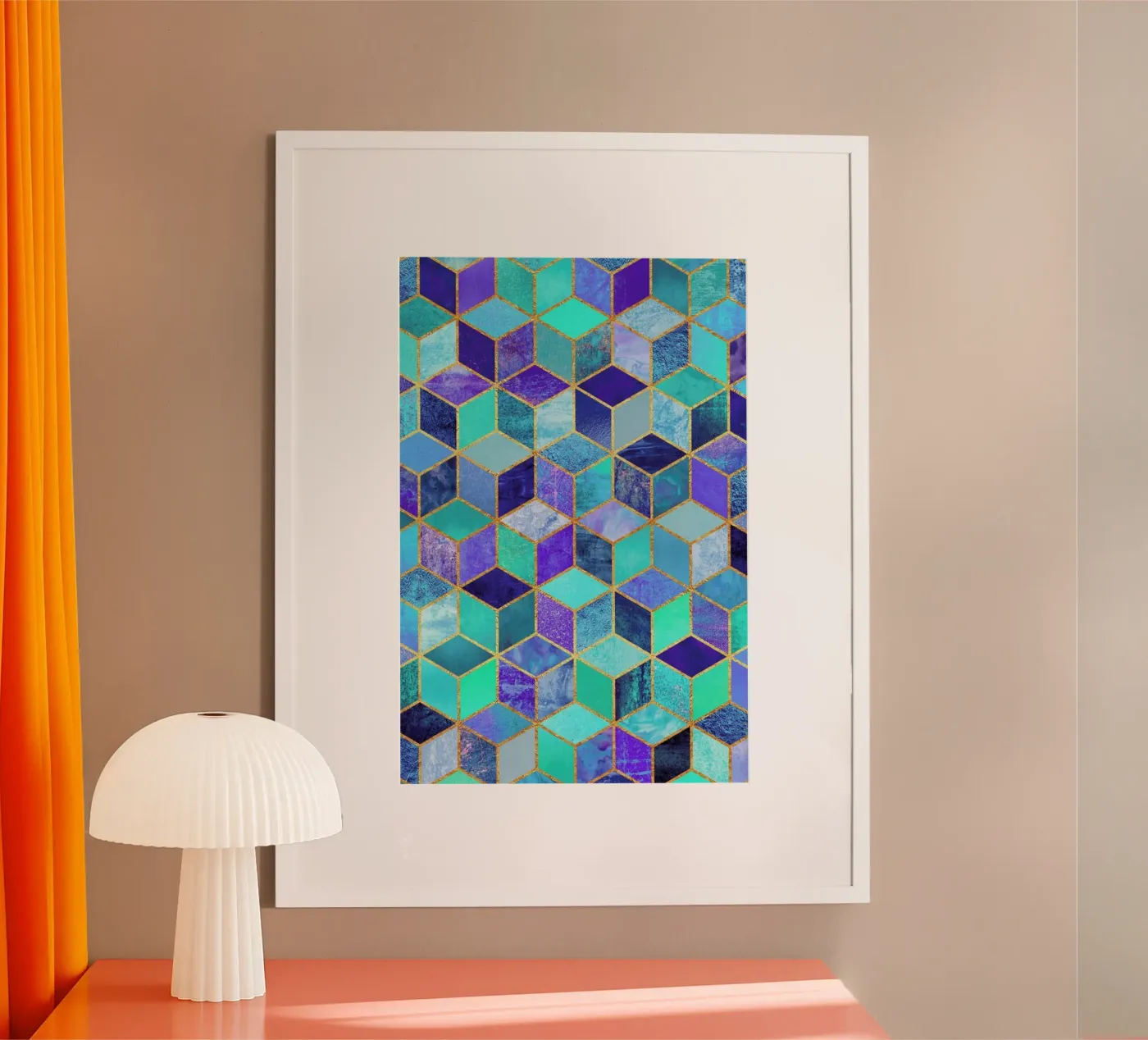 Blue Cubes Poster von Elisabeth Fredriksson