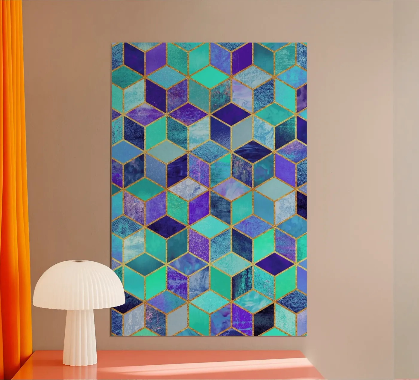 Blue Cubes Poster von Elisabeth Fredriksson
