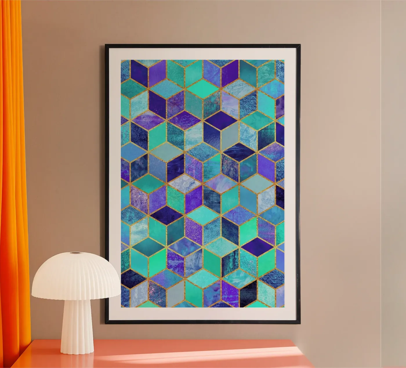 Blue Cubes Poster von Elisabeth Fredriksson