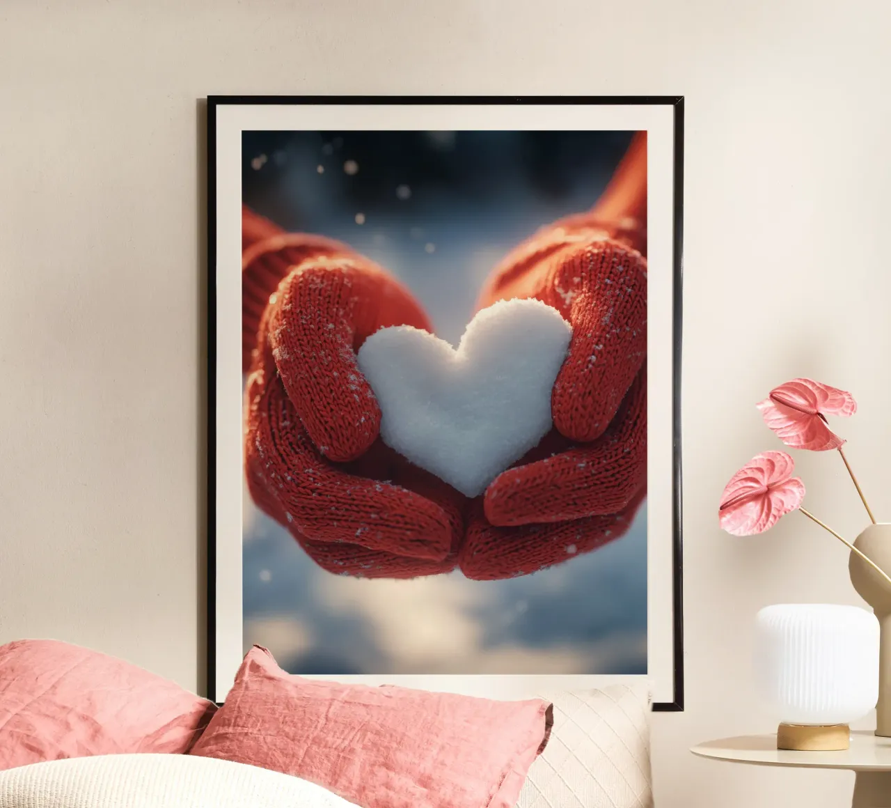 Cuore di neve per te | Poetica scena invernale poster da Autofocus