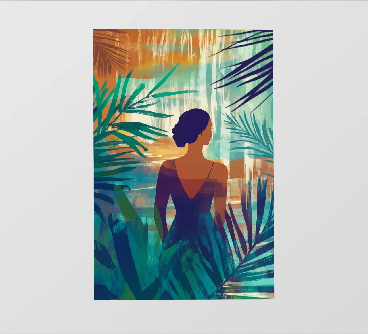 Donna nel paradiso tropicale telo in pvc da Autofocus
