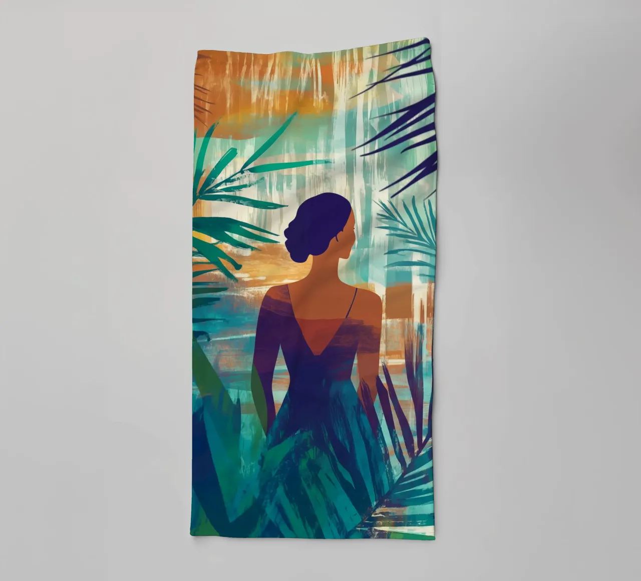 Donna nel paradiso tropicale asciugamano da bagno da Autofocus