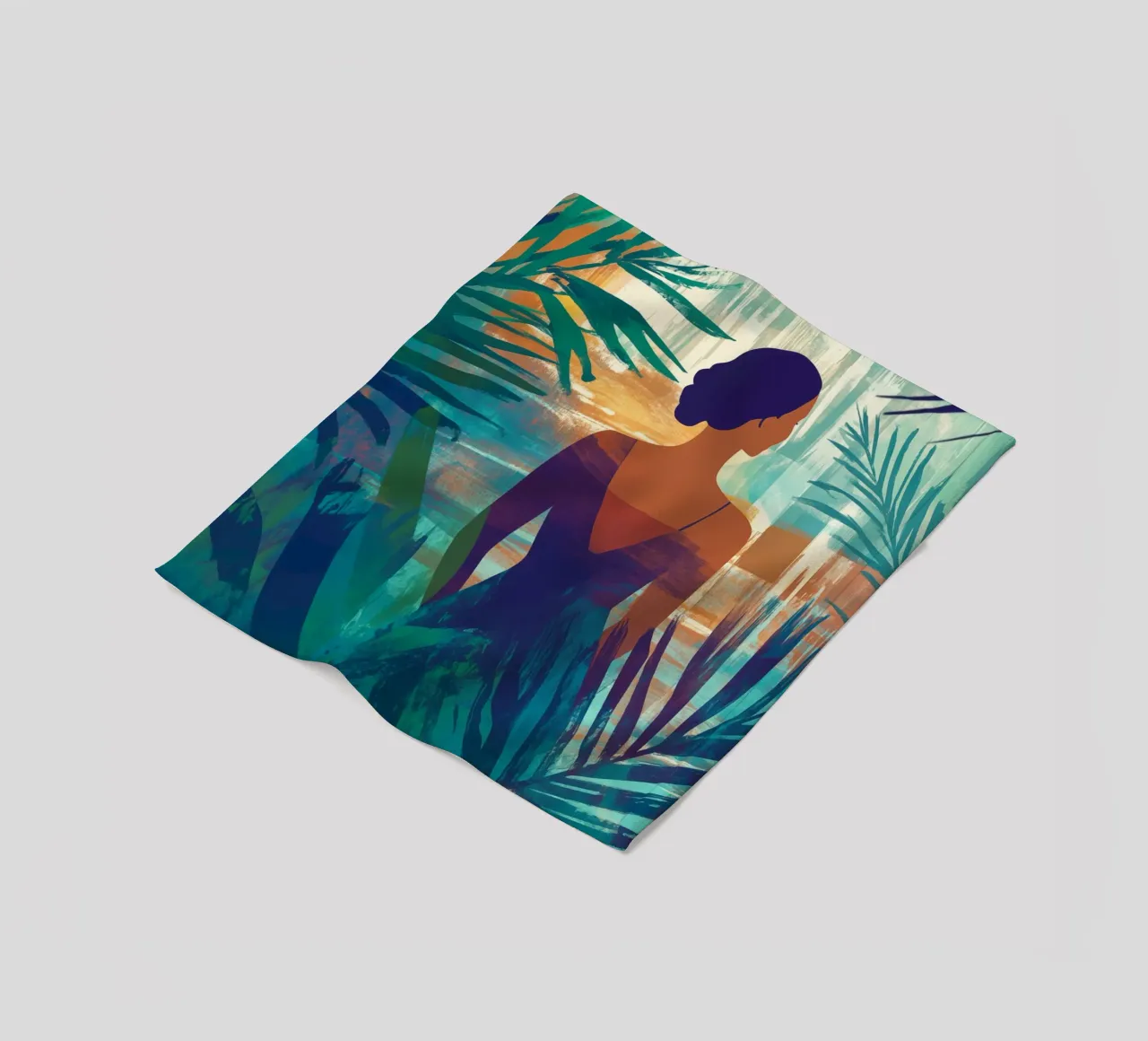 Donna nel paradiso tropicale coperta in pile da Autofocus