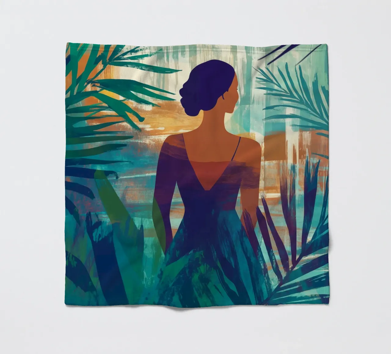 Donna nel paradiso tropicale coperta in pile da Autofocus