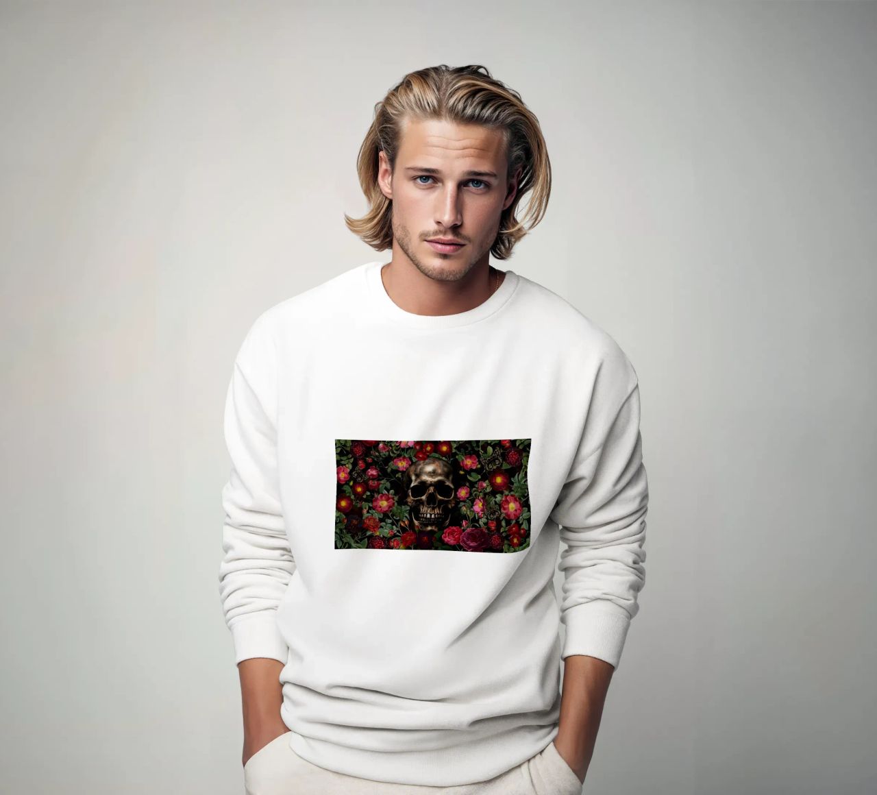 Vintage Dark Academia - Calavera y rosas sudadera de Vintage World - Uta Naumann