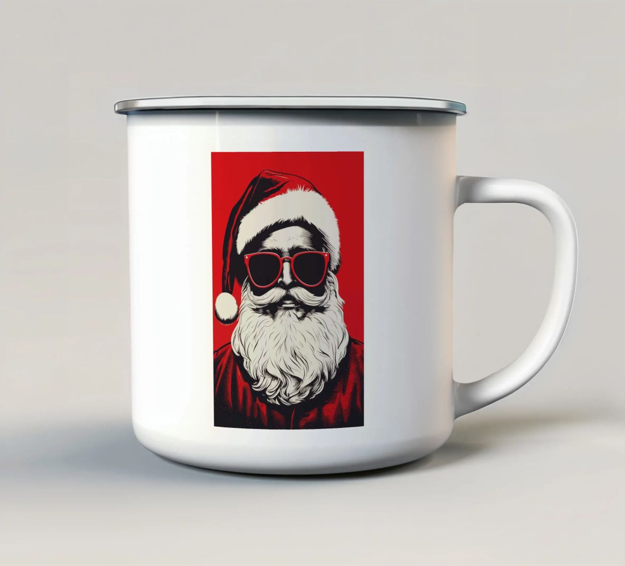 Babbo Natale con occhiali da sole tazza in smalto da Autofocus