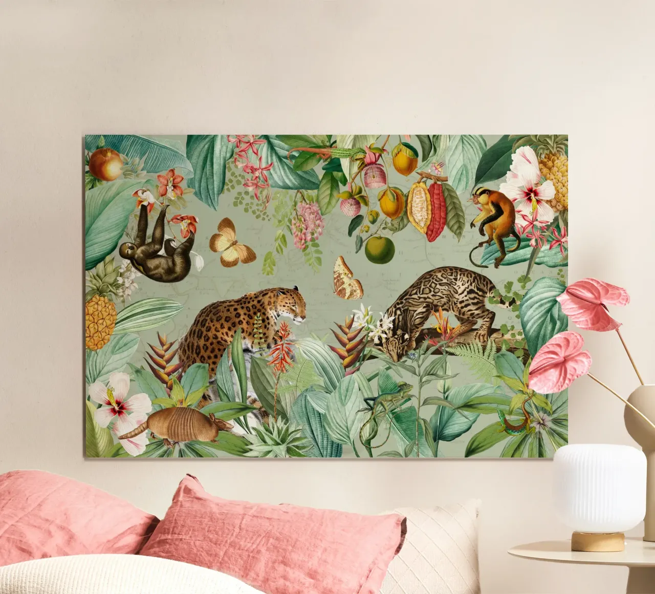 Giungla esotica - Paesaggio con animali selvatici africani poster da Vintage World - Uta Naumann
