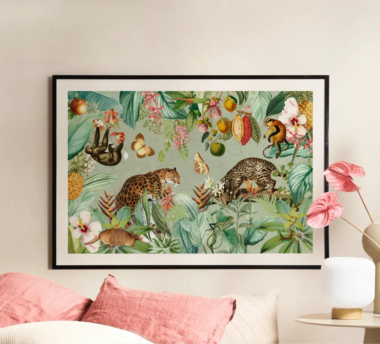 Giungla esotica - Paesaggio con animali selvatici africani poster da Vintage World - Uta Naumann
