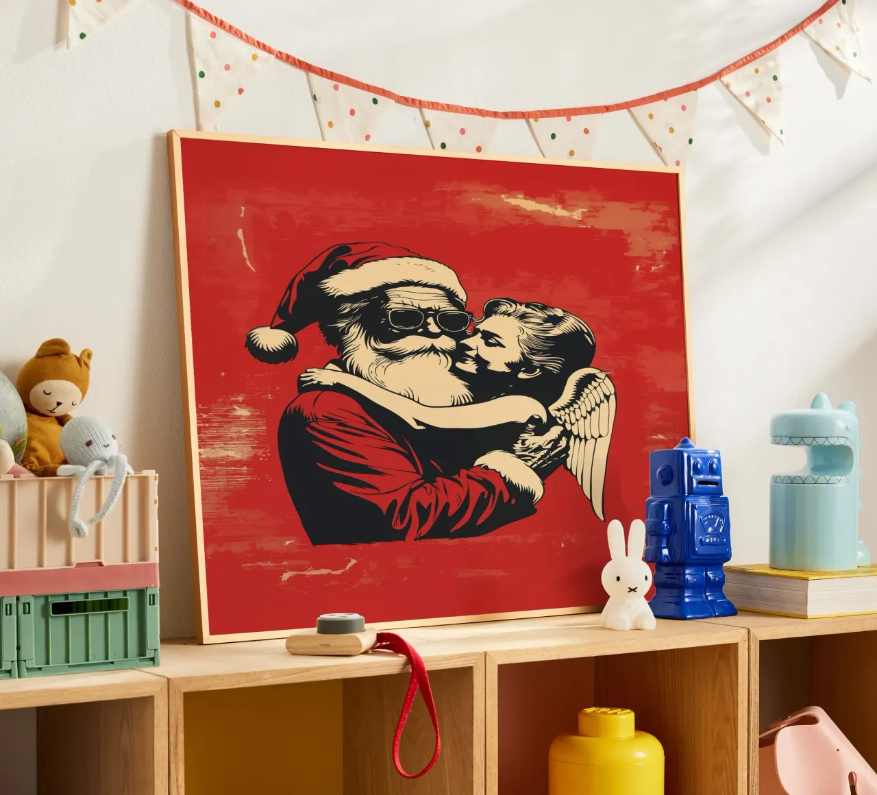 Buon Natale (da personalizzare) poster con telaio in plastica da Autofocus
