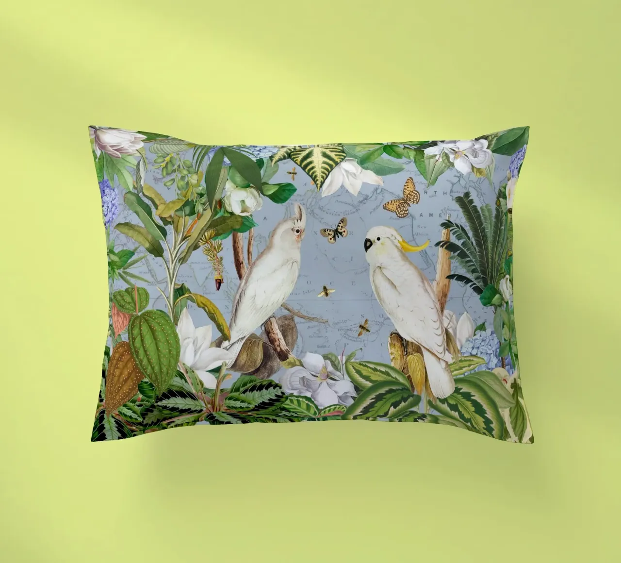 Cacatua bianchi Vita selvatica tropicale Vita esotica della giungla cuscino da Vintage World - Uta Naumann
