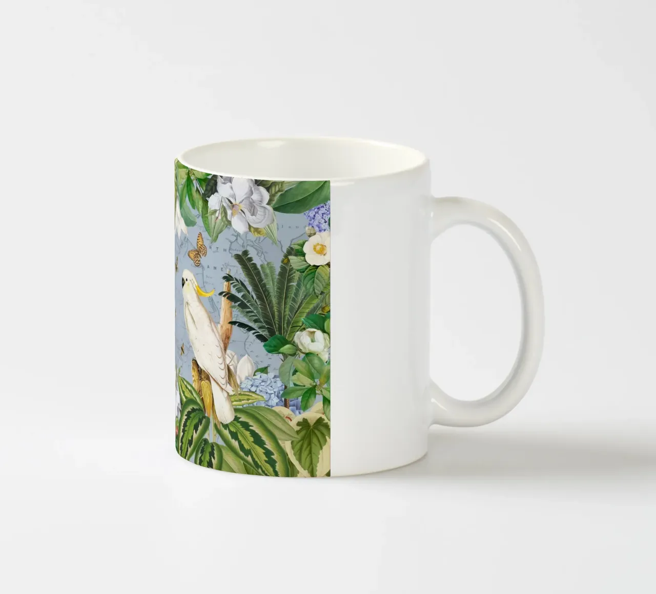 Cacatua bianchi Vita selvatica tropicale Vita esotica della giungla tazza in ceramica da Vintage World - Uta Naumann