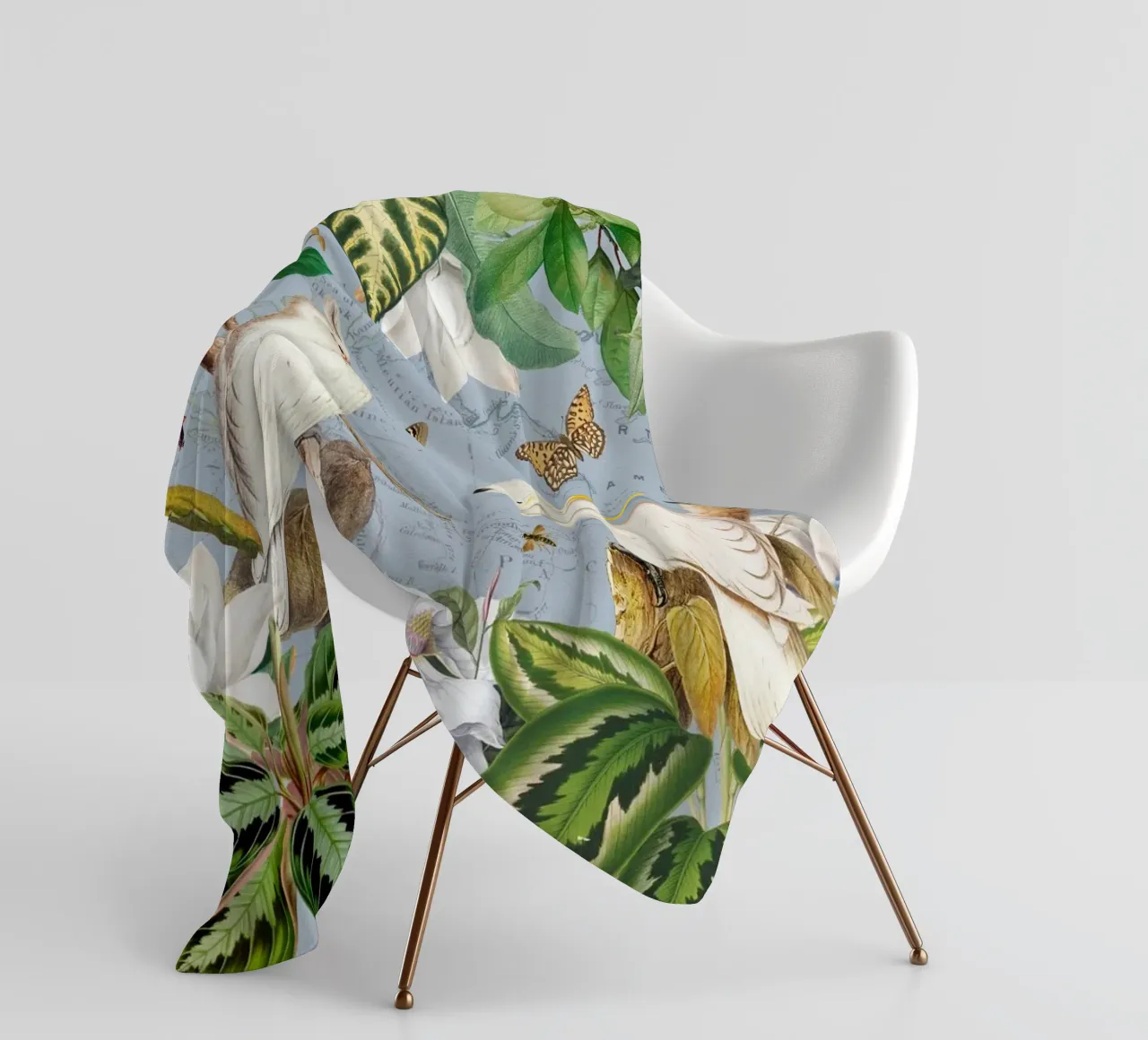 Cacatua bianchi Vita selvatica tropicale Vita esotica della giungla coperta in pile da Vintage World - Uta Naumann