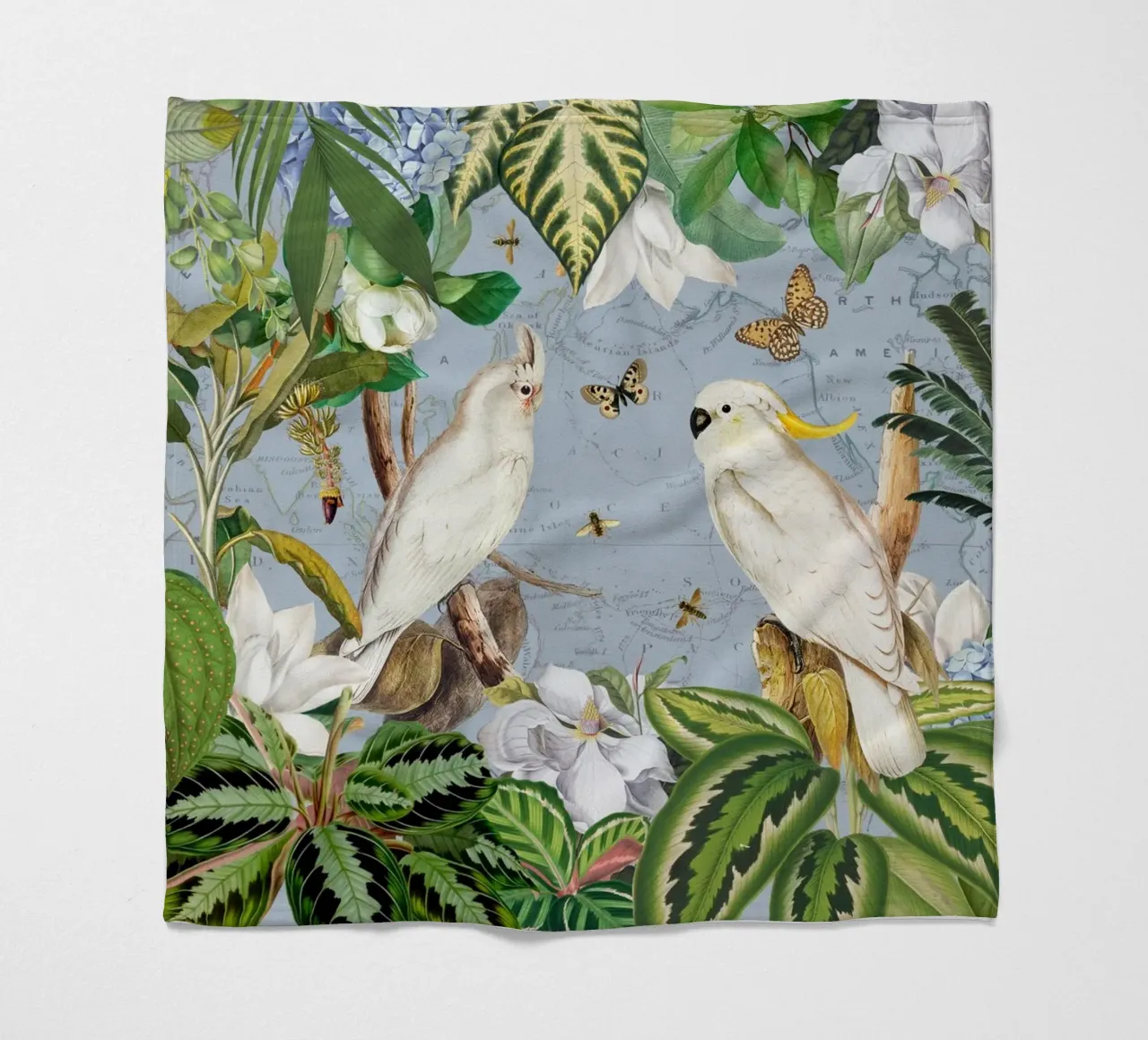 Cacatua bianchi Vita selvatica tropicale Vita esotica della giungla coperta in pile da Vintage World - Uta Naumann