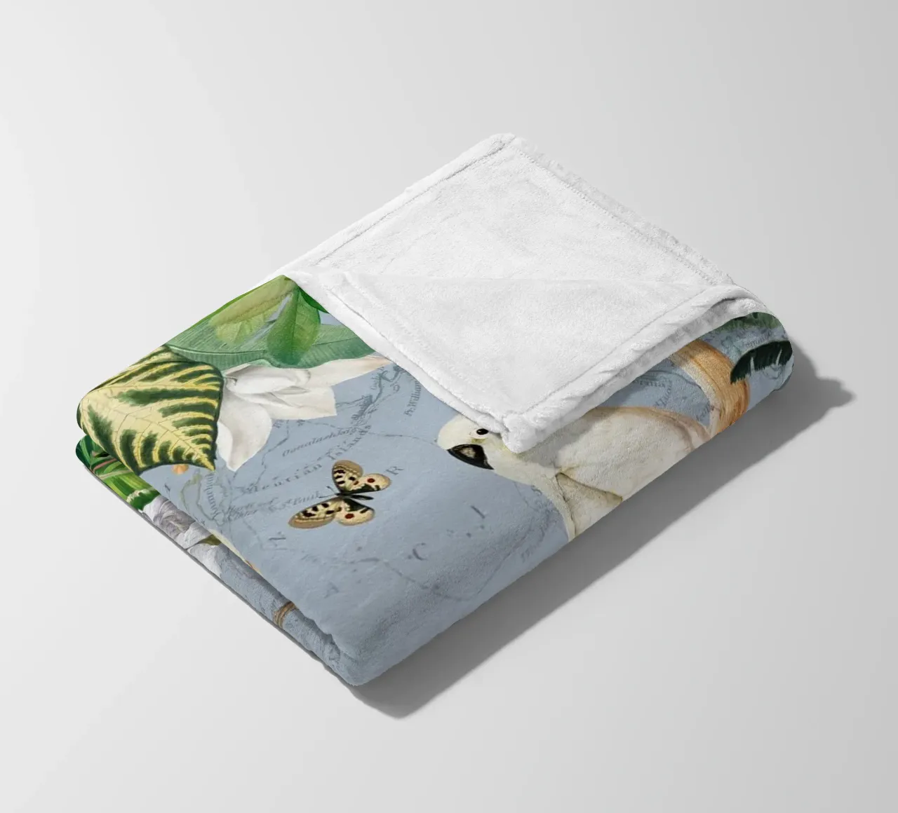 Cacatua bianchi Vita selvatica tropicale Vita esotica della giungla coperta in pile da Vintage World - Uta Naumann
