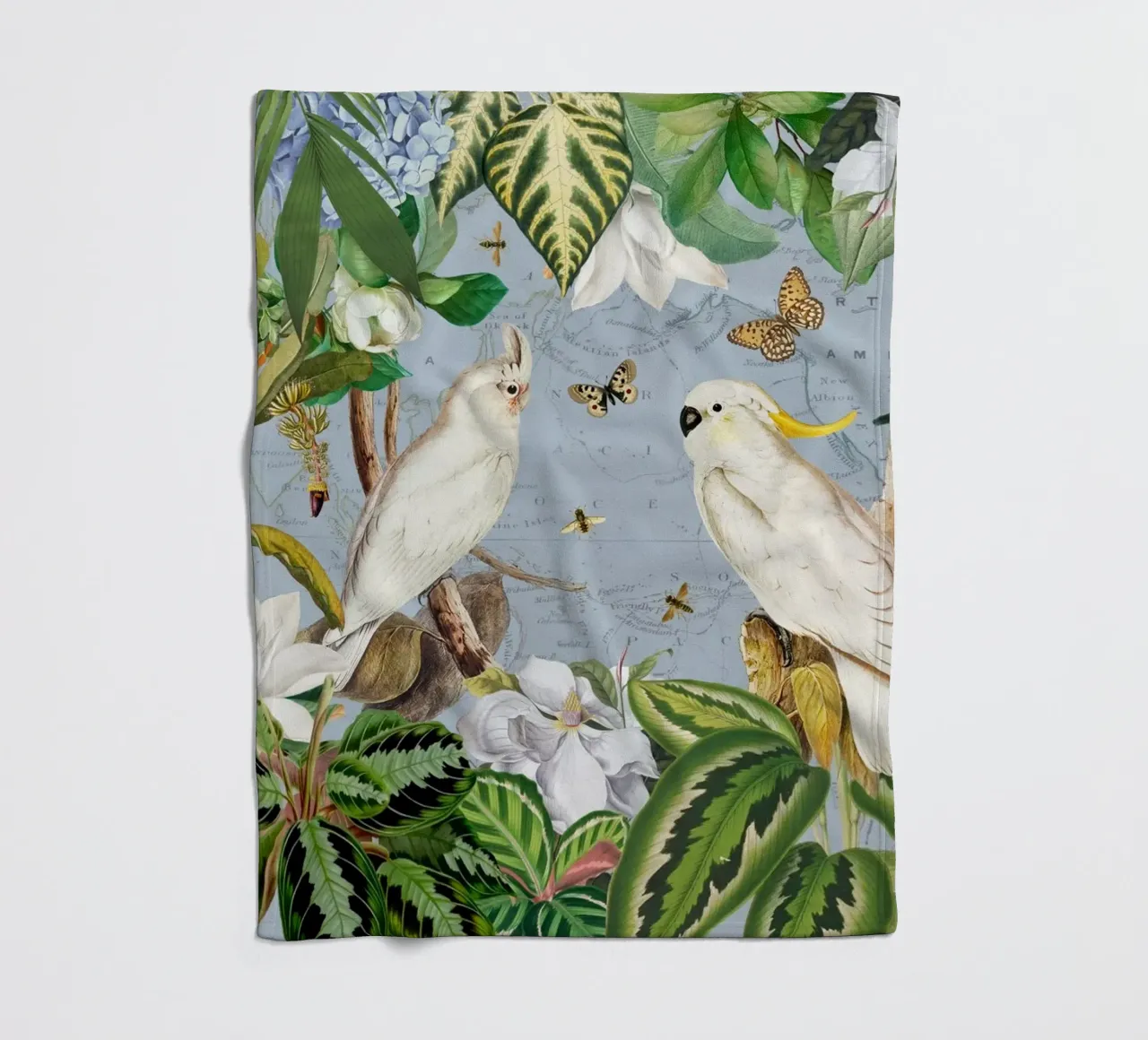 Cacatua bianchi Vita selvatica tropicale Vita esotica della giungla coperta in pile da Vintage World - Uta Naumann