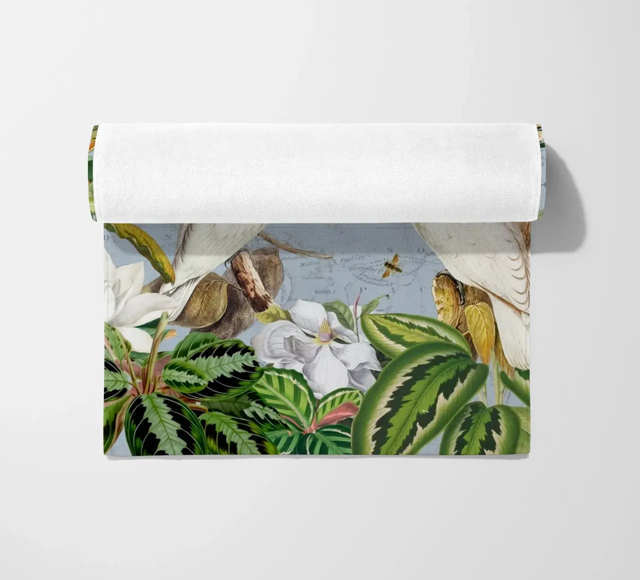 Cacatua bianchi Vita selvatica tropicale Vita esotica della giungla telo mare da Vintage World - Uta Naumann