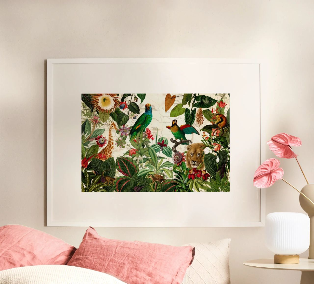 Tropische wilde dieren Jungle Safari landschap poster van Vintage World - Uta Naumann