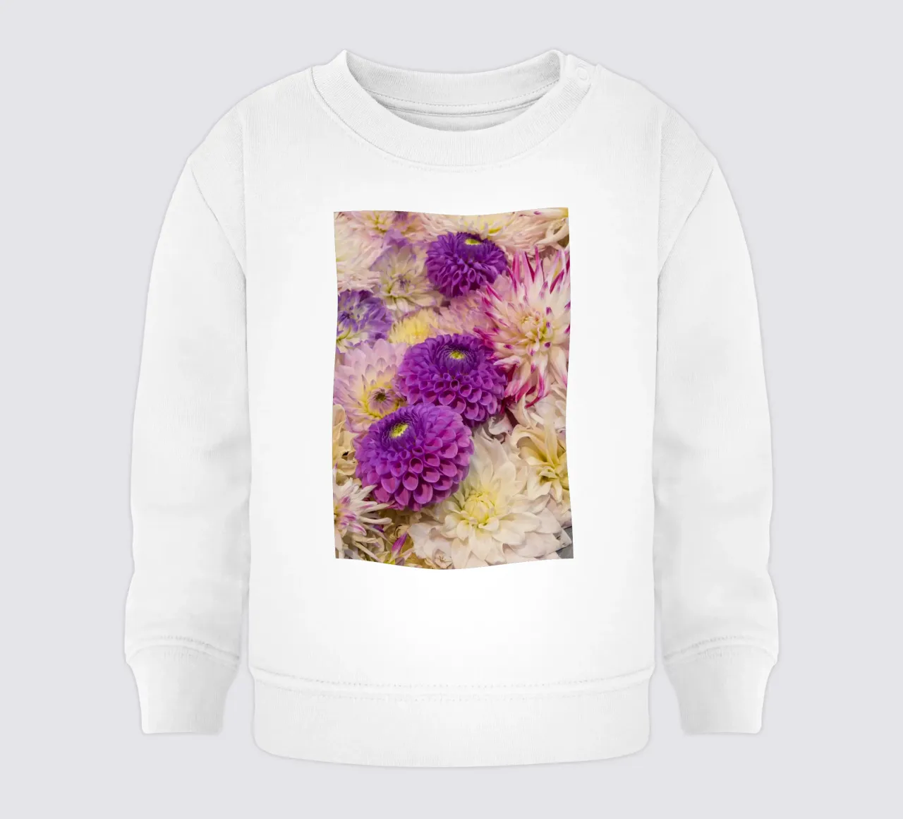 Una danza di dalie: Dalie rosa e viola felpa neonato da Curious Collections by Marielle Leenders