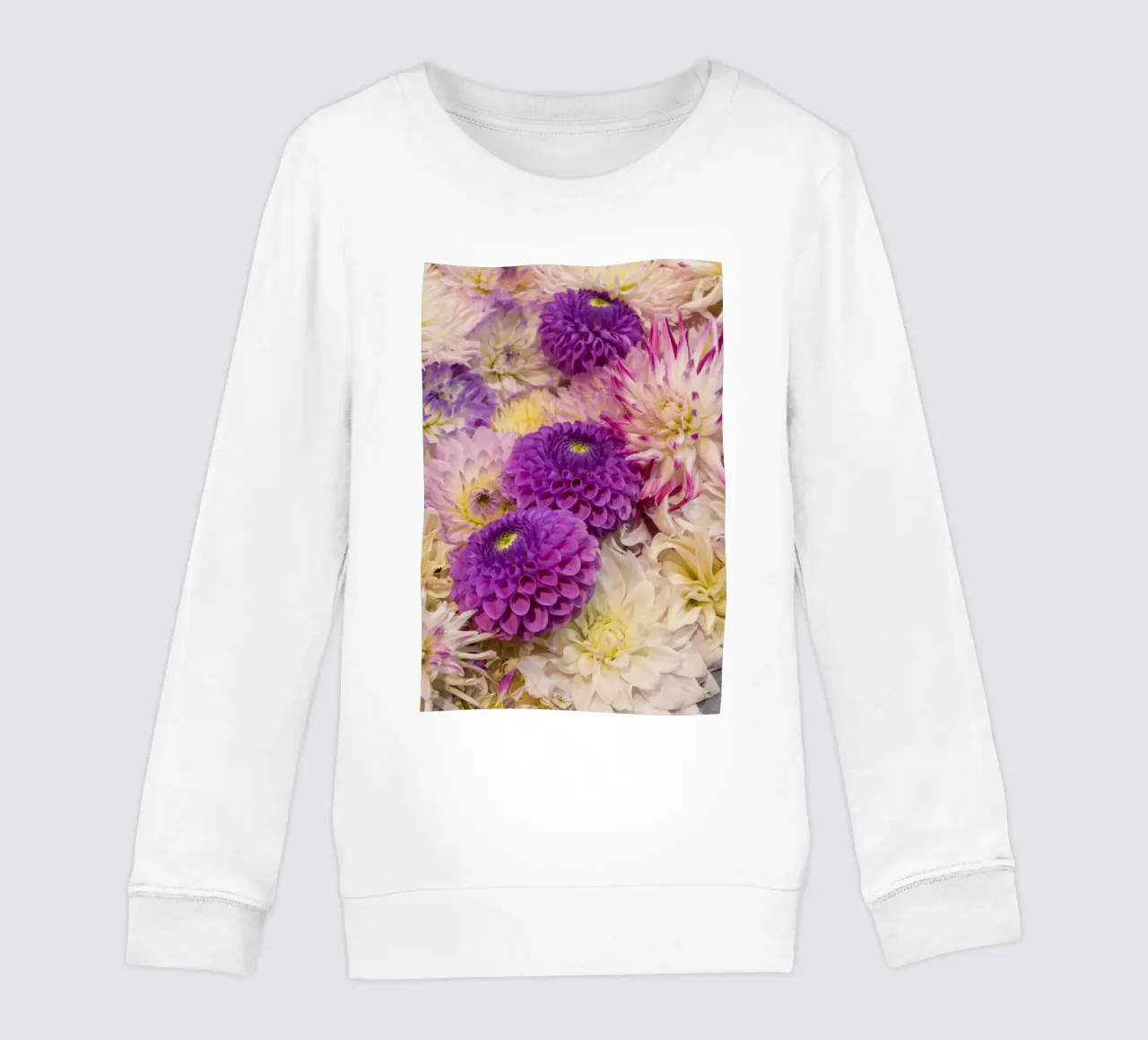 Una danza di dalie: Dalie rosa e viola felpa bambino da Curious Collections by Marielle Leenders