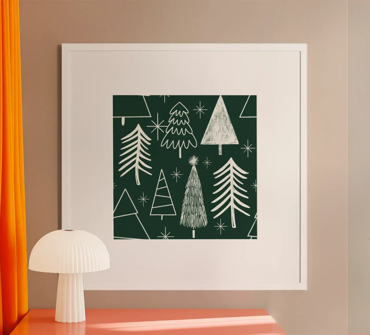 Albero di Natale - Albero sempreverde - Pino - Verde poster con telaio in plastica da susanacosta