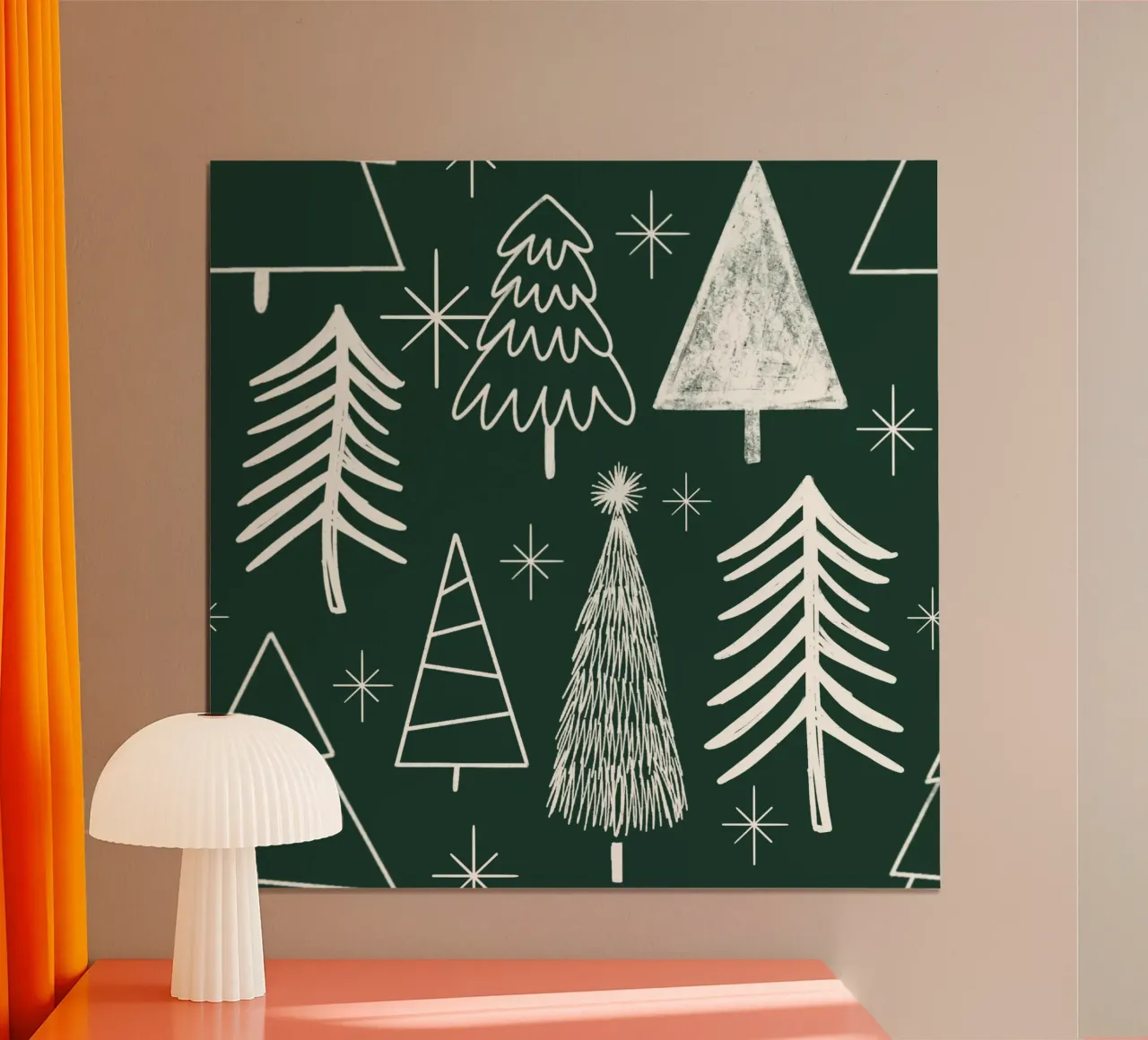 Albero di Natale - Albero sempreverde - Pino - Verde poster con telaio in plastica da susanacosta