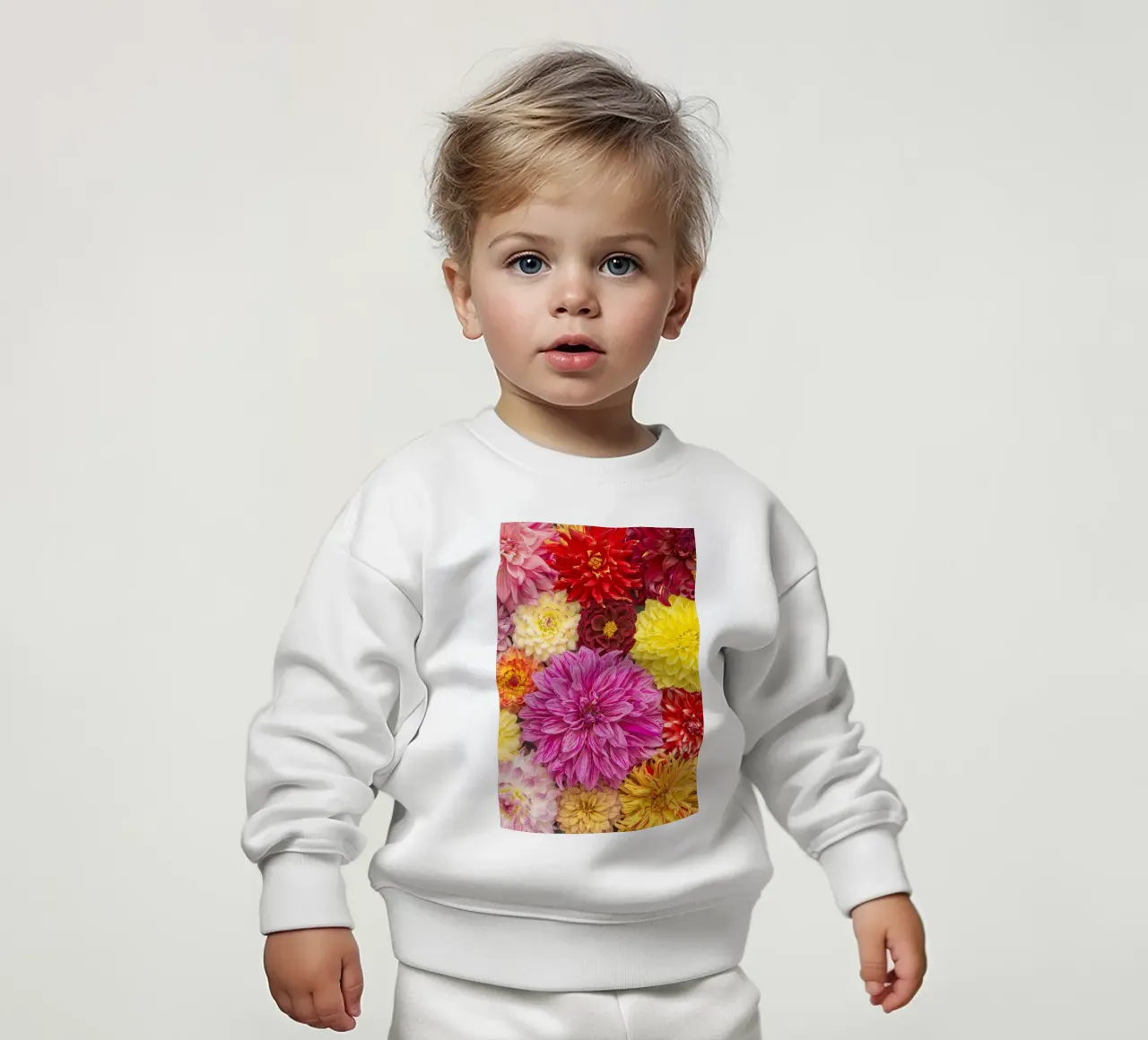 Un caleidoscopio di bellezza: Dalie miste felpa neonato da Curious Collections by Marielle Leenders