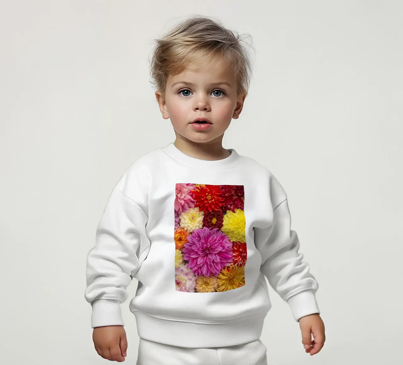 Un caleidoscopio di bellezza: Dalie miste felpa neonato da Curious Collections by Marielle Leenders