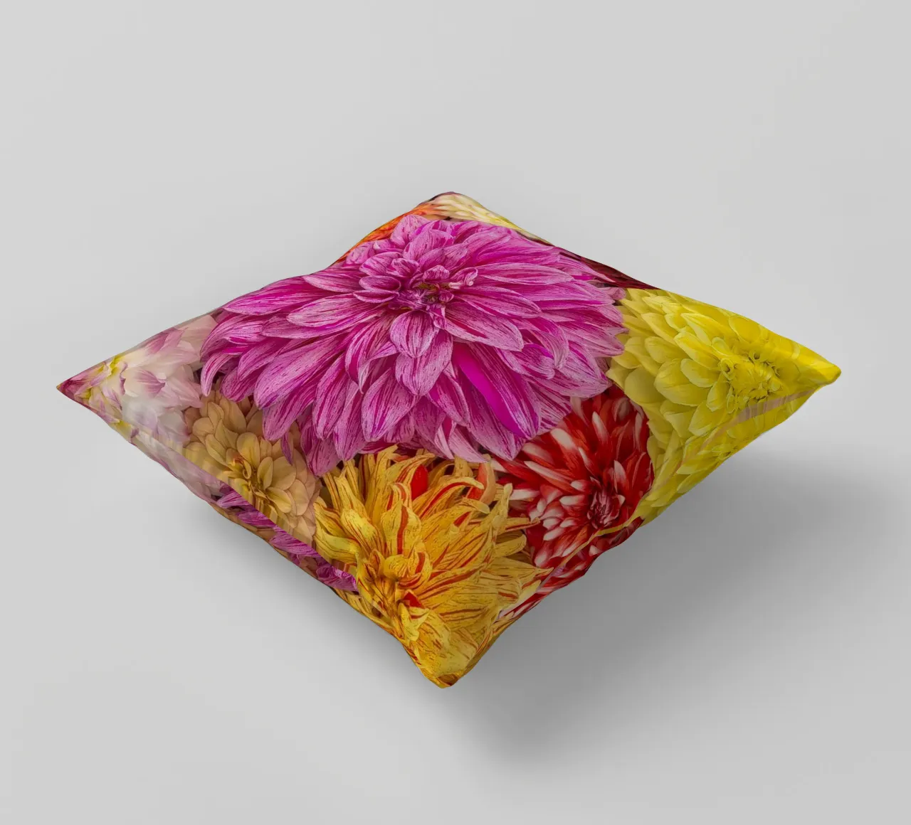 Un caleidoscopio di bellezza: Dalie miste cuscino da Curious Collections by Marielle Leenders
