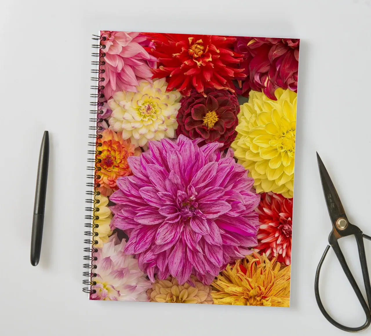 Un caleidoscopio di bellezza: Dalie miste diario ad anelli da Curious Collections by Marielle Leenders