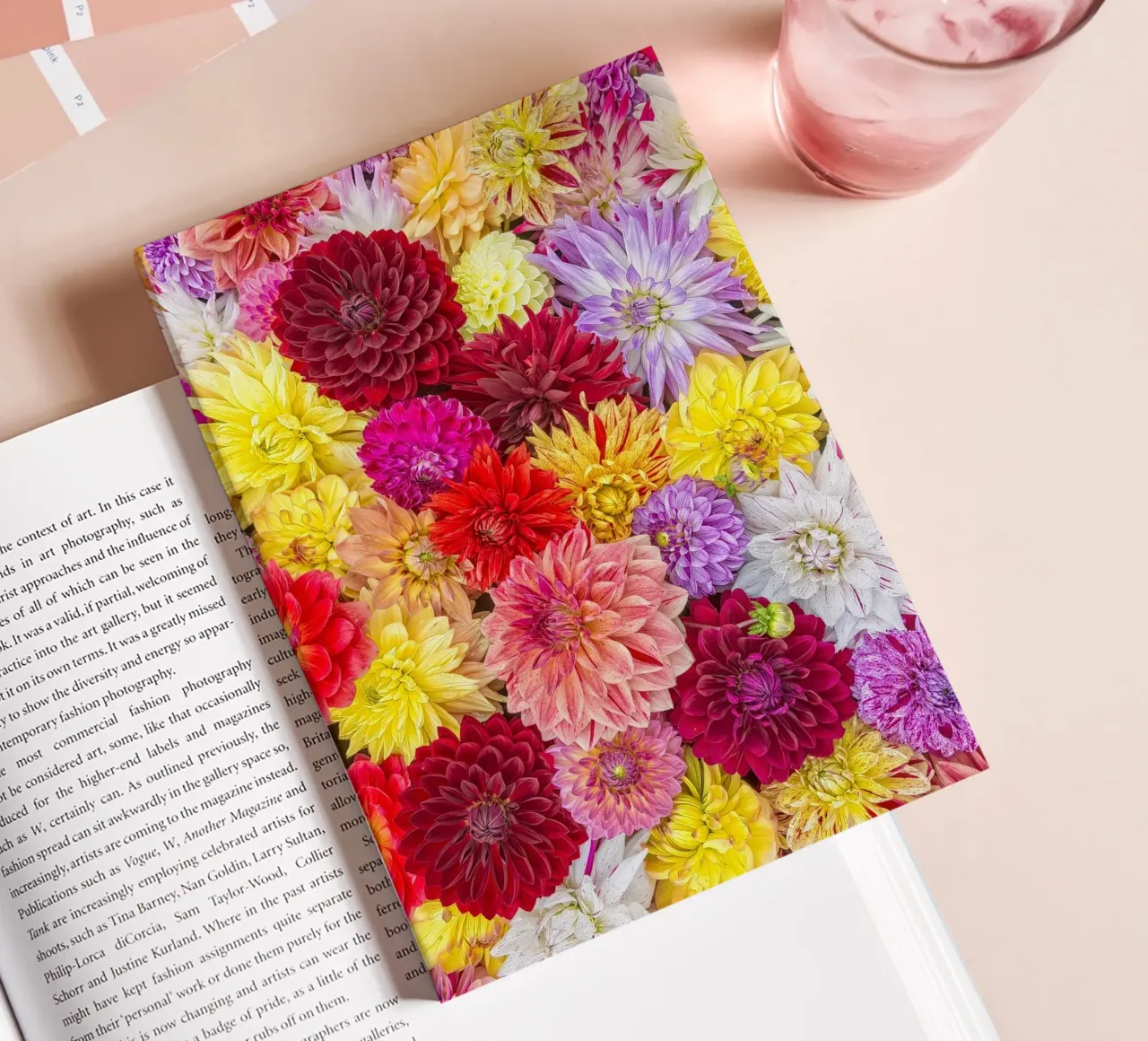 A Symphony of Color: Vibrant Mixed Dahlias notebook by Curious Collections by Marielle Leenders