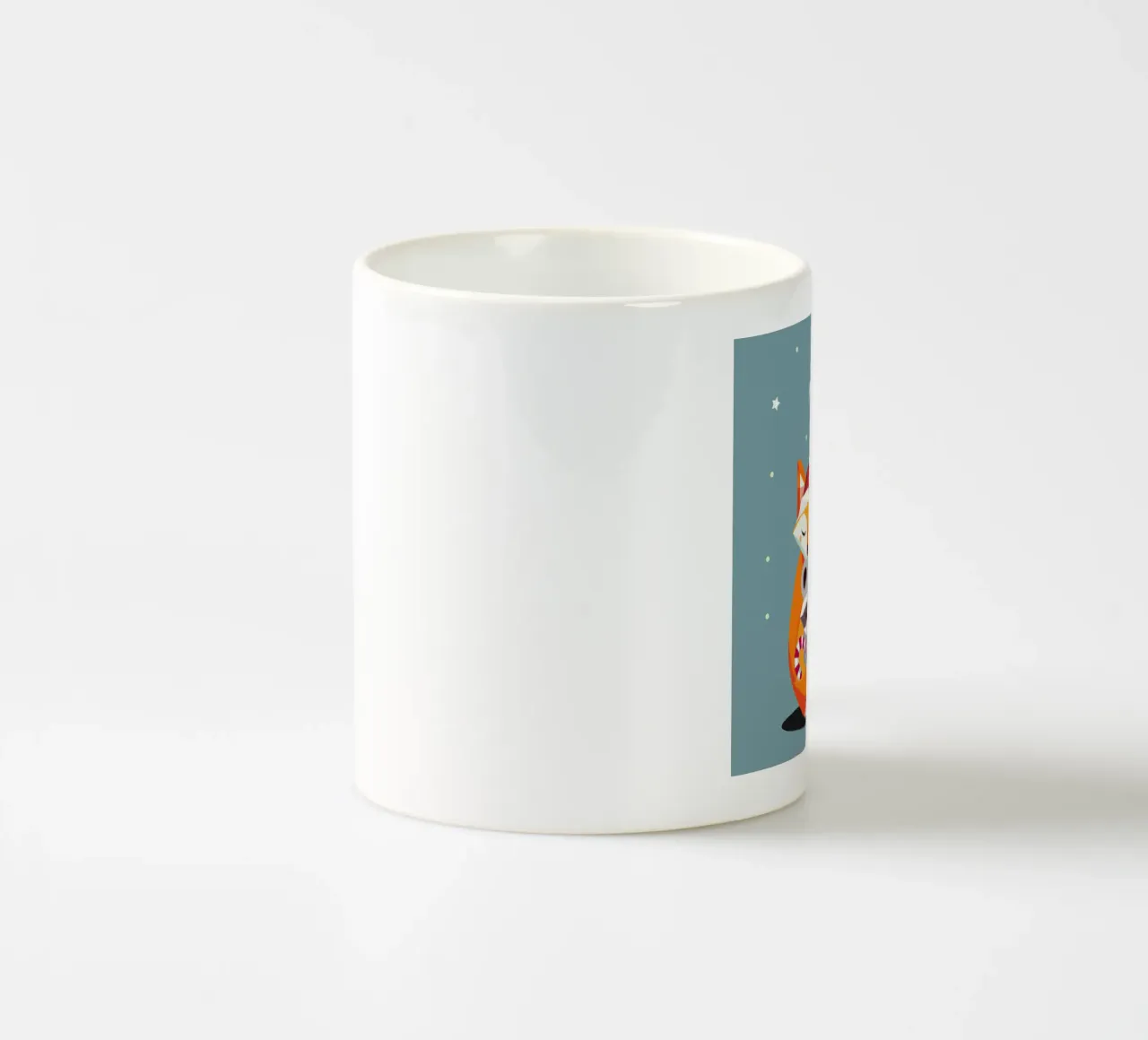 Forest animals and Christmas - fox, raccoon and bear ceramic mug by namosh