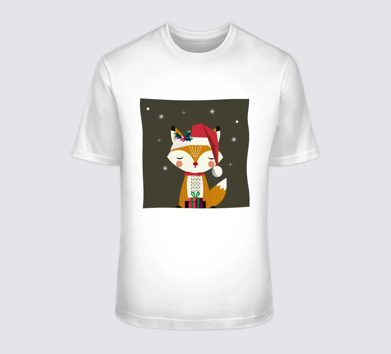 Simpatica volpe con cappello e regalo di Natale t-shirt da namosh